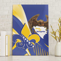 Bosnia and Herzegovina Independence Day Canvas Wall Art Zlatni Ljiljan Map With Eagle Proud