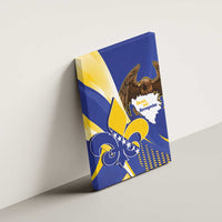 Bosnia and Herzegovina Independence Day Canvas Wall Art Zlatni Ljiljan Map With Eagle Proud