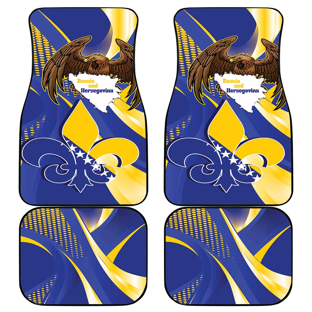 Bosnia and Herzegovina Independence Day Car Mats Zlatni Ljiljan Map With Eagle Proud