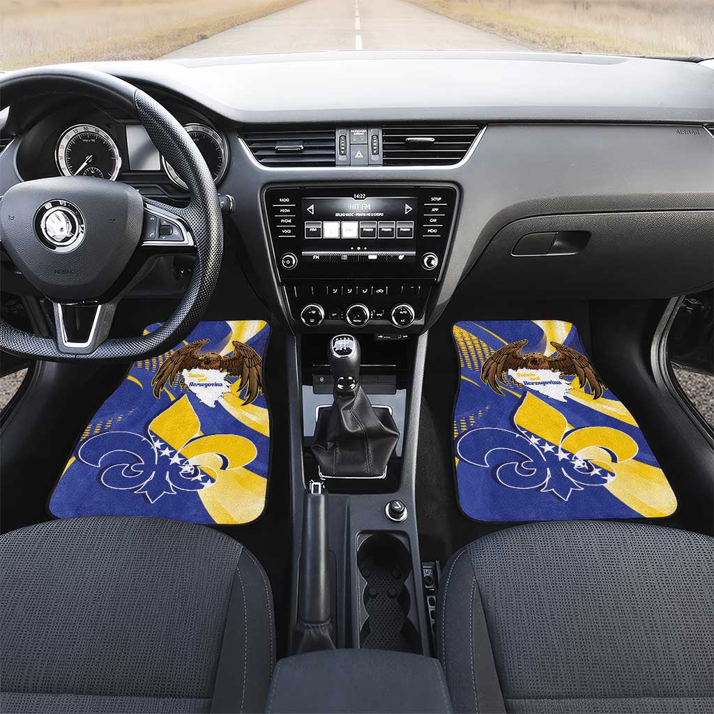 Bosnia and Herzegovina Independence Day Car Mats Zlatni Ljiljan Map With Eagle Proud