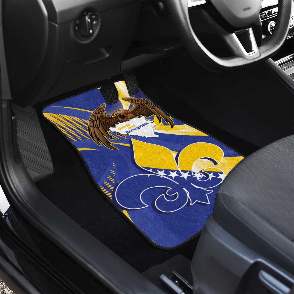 Bosnia and Herzegovina Independence Day Car Mats Zlatni Ljiljan Map With Eagle Proud