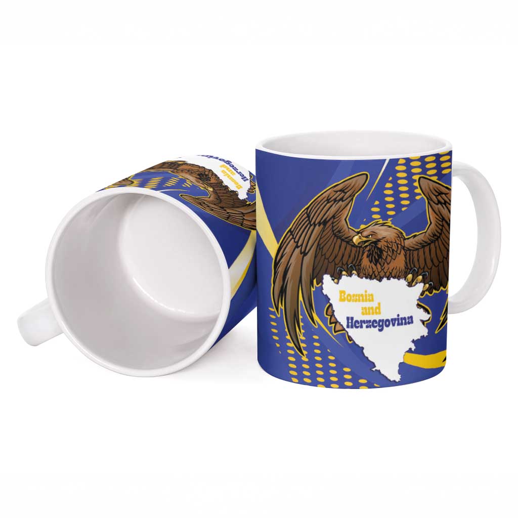 Bosnia and Herzegovina Independence Day Ceramic Mug Zlatni Ljiljan Map With Eagle Proud