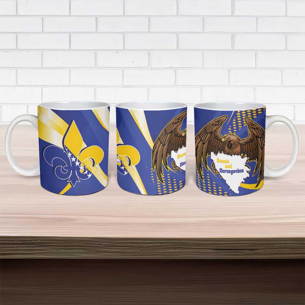Bosnia and Herzegovina Independence Day Ceramic Mug Zlatni Ljiljan Map With Eagle Proud