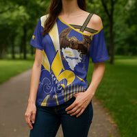 Bosnia and Herzegovina Independence Day Cross Shoulder Shirt Zlatni Ljiljan Map With Eagle Proud
