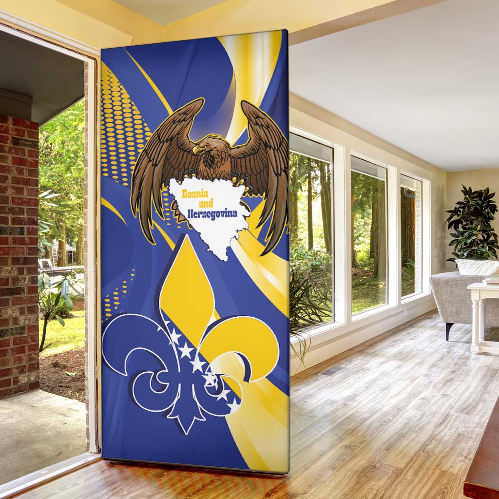 Bosnia and Herzegovina Independence Day Door Cover Zlatni Ljiljan Map With Eagle Proud