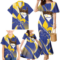 Bosnia and Herzegovina Independence Day Family Matching Mermaid Dress and Hawaiian Shirt Zlatni Ljiljan Map With Eagle Proud