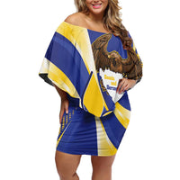 Bosnia and Herzegovina Independence Day Family Matching Off Shoulder Short Dress and Hawaiian Shirt Zlatni Ljiljan Map With Eagle Proud