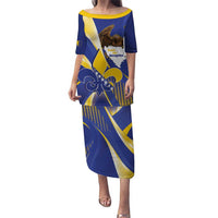 Bosnia and Herzegovina Independence Day Family Matching Puletasi and Hawaiian Shirt Zlatni Ljiljan Map With Eagle Proud