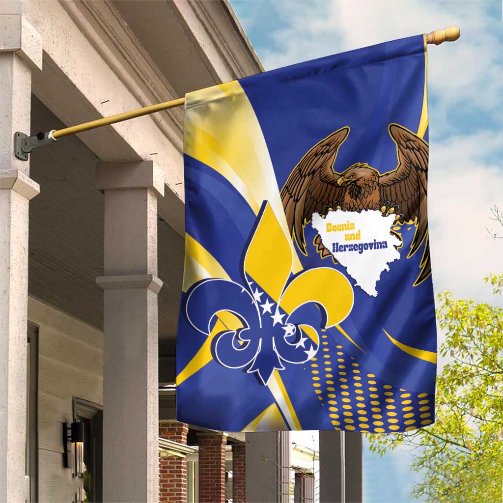 Bosnia and Herzegovina Independence Day Garden Flag Zlatni Ljiljan Map With Eagle Proud