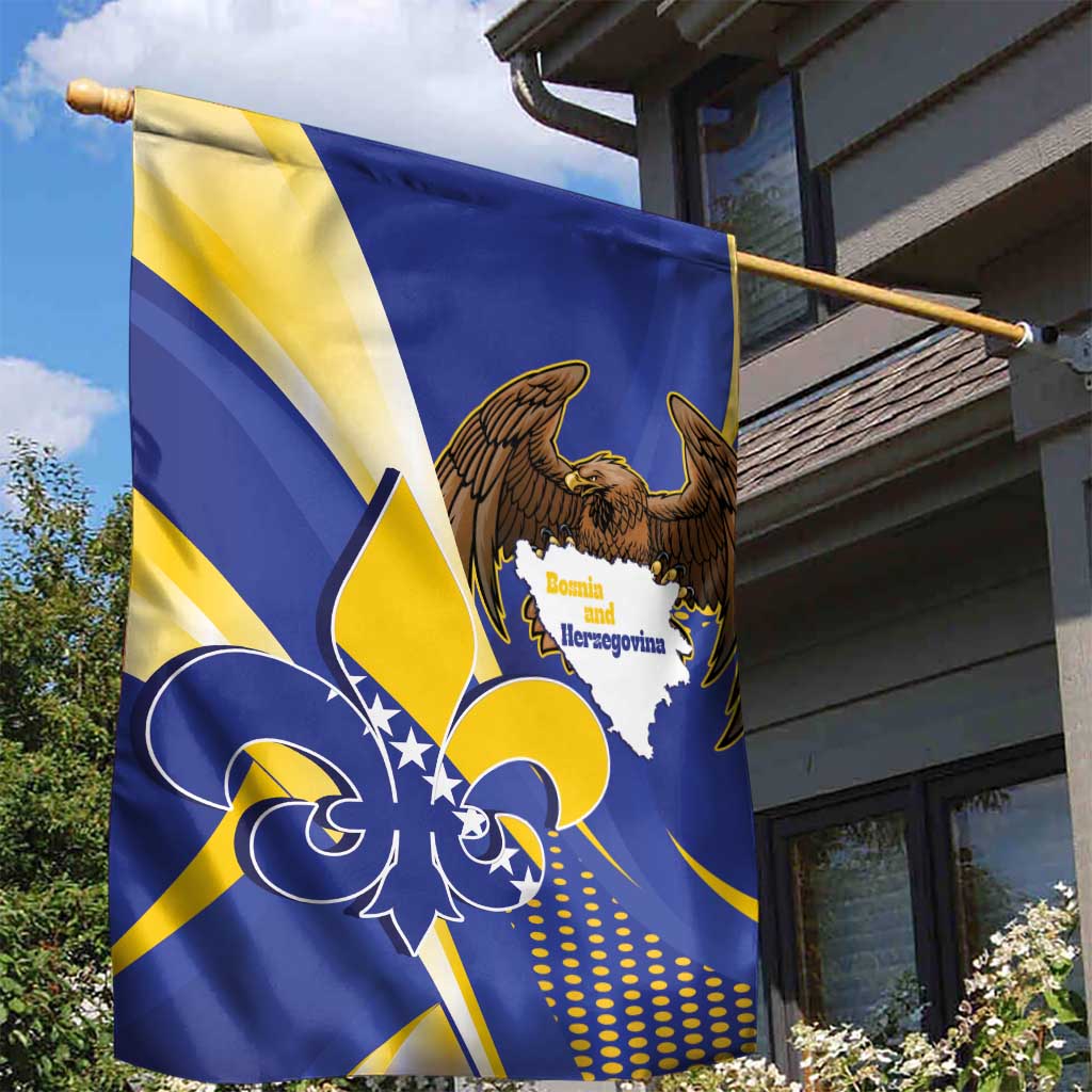 Bosnia and Herzegovina Independence Day Garden Flag Zlatni Ljiljan Map With Eagle Proud