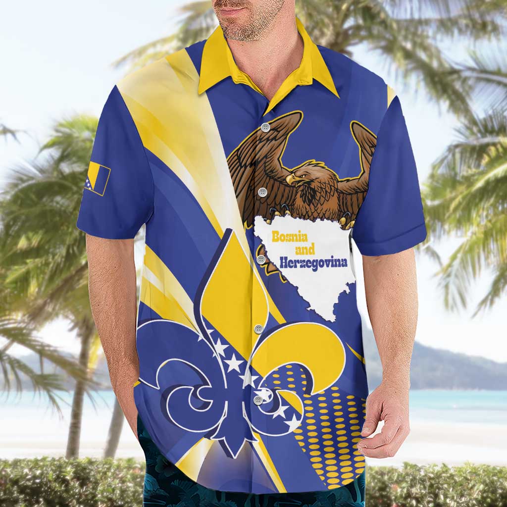 Bosnia and Herzegovina Independence Day Hawaiian Shirt Zlatni Ljiljan Map With Eagle Proud