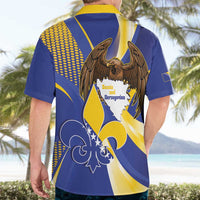 Bosnia and Herzegovina Independence Day Hawaiian Shirt Zlatni Ljiljan Map With Eagle Proud