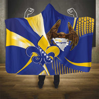 Bosnia and Herzegovina Independence Day Hooded Blanket Zlatni Ljiljan Map With Eagle Proud