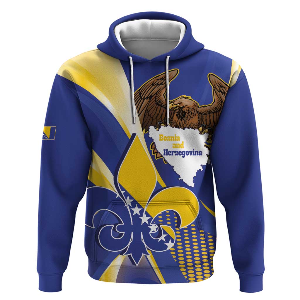 Bosnia and Herzegovina Independence Day Hoodie Zlatni Ljiljan Map With Eagle Proud