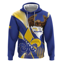 Bosnia and Herzegovina Independence Day Hoodie Zlatni Ljiljan Map With Eagle Proud