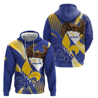 Bosnia and Herzegovina Independence Day Hoodie Zlatni Ljiljan Map With Eagle Proud