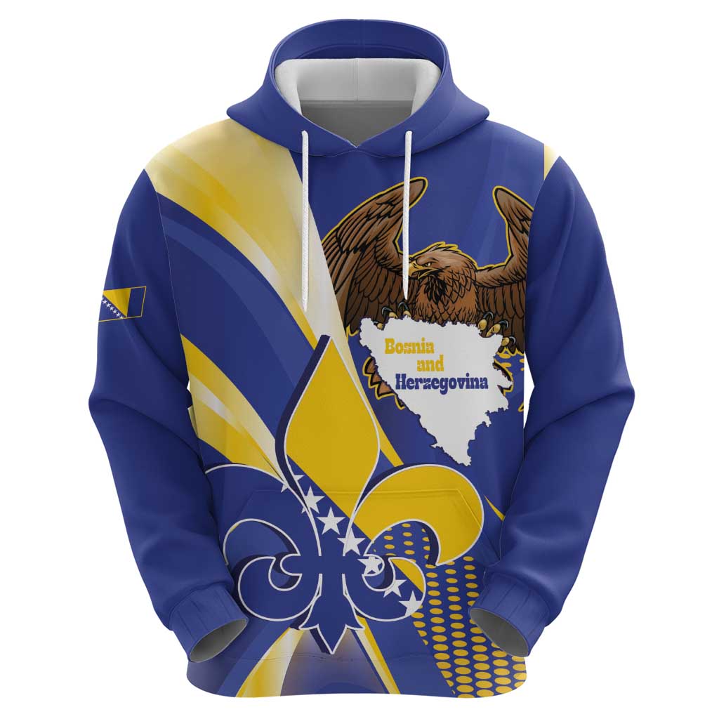 Bosnia and Herzegovina Independence Day Hoodie Zlatni Ljiljan Map With Eagle Proud