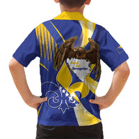 Bosnia and Herzegovina Independence Day Kid Hawaiian Shirt Zlatni Ljiljan Map With Eagle Proud
