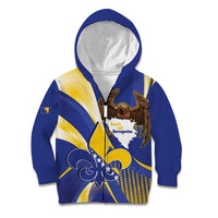 Bosnia and Herzegovina Independence Day Kid Hoodie Zlatni Ljiljan Map With Eagle Proud