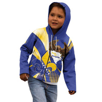 Bosnia and Herzegovina Independence Day Kid Hoodie Zlatni Ljiljan Map With Eagle Proud