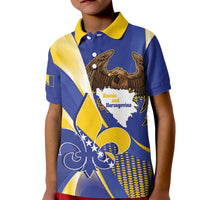 Bosnia and Herzegovina Independence Day Kid Polo Shirt Zlatni Ljiljan Map With Eagle Proud