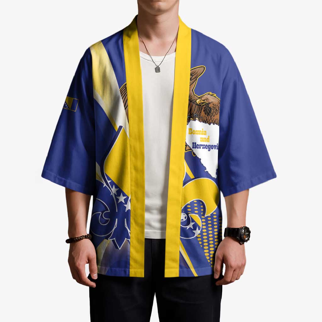 Bosnia and Herzegovina Independence Day Kimono Zlatni Ljiljan Map With Eagle Proud