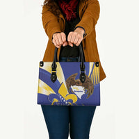 Bosnia and Herzegovina Independence Day Leather Bag Zlatni Ljiljan Map With Eagle Proud