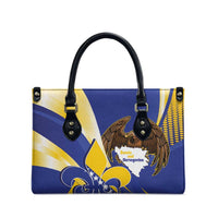 Bosnia and Herzegovina Independence Day Leather Bag Zlatni Ljiljan Map With Eagle Proud