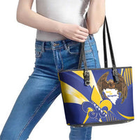 Bosnia and Herzegovina Independence Day Leather Tote Bag Zlatni Ljiljan Map With Eagle Proud