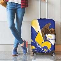Bosnia and Herzegovina Independence Day Luggage Cover Zlatni Ljiljan Map With Eagle Proud