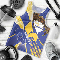 Bosnia and Herzegovina Independence Day Men Tank Top Zlatni Ljiljan Map With Eagle Proud