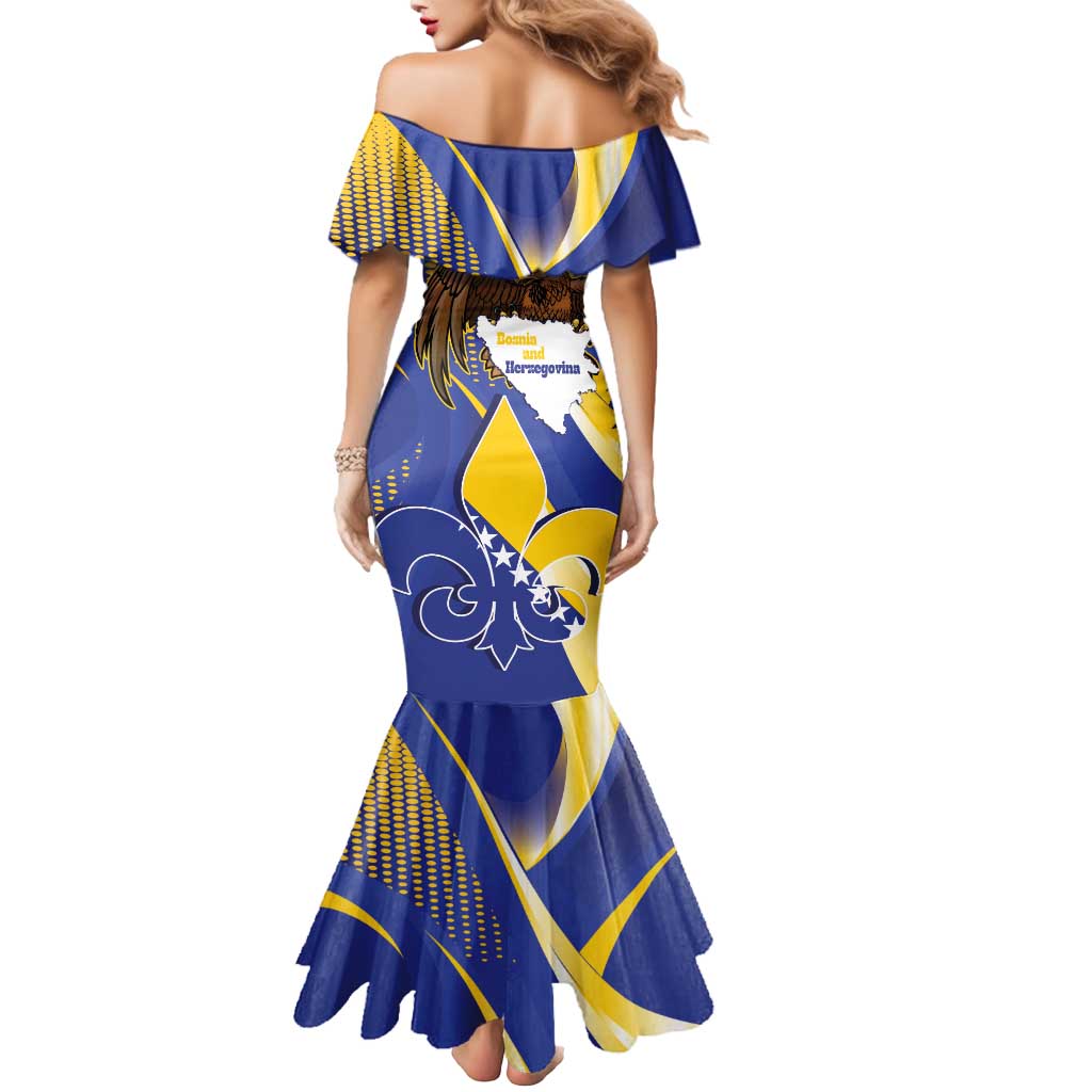Bosnia and Herzegovina Independence Day Mermaid Dress Zlatni Ljiljan Map With Eagle Proud