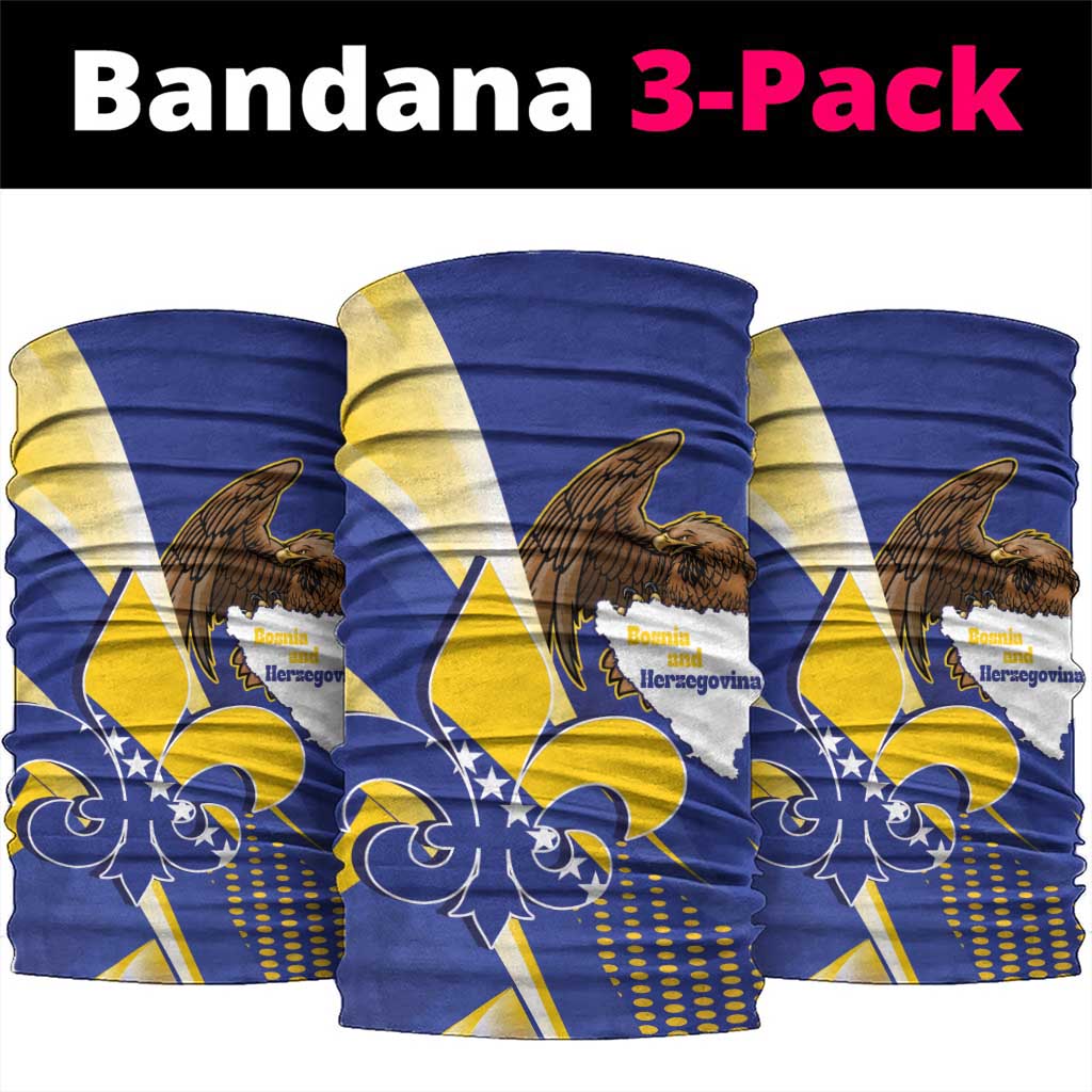 Bosnia and Herzegovina Independence Day Neck Gaiter Zlatni Ljiljan Map With Eagle Proud