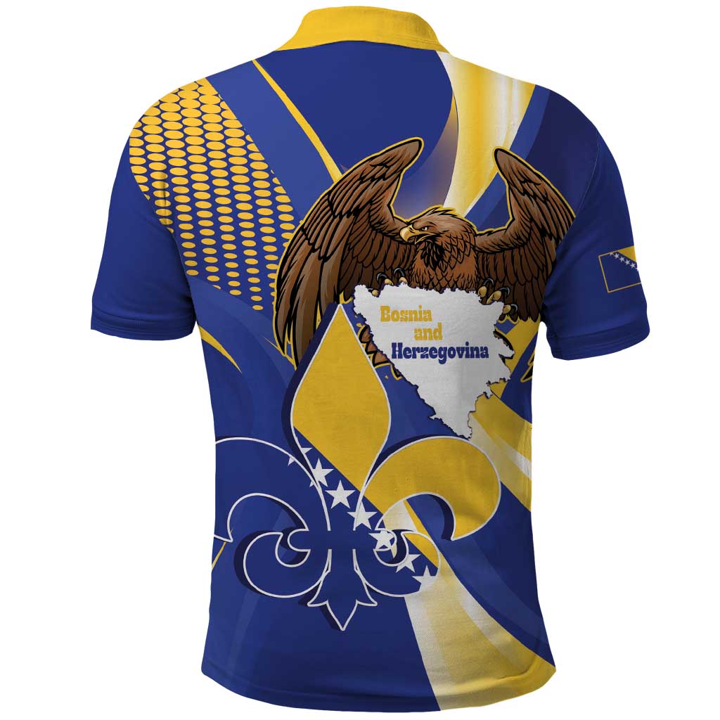 Bosnia and Herzegovina Independence Day Polo Shirt Zlatni Ljiljan Map With Eagle Proud