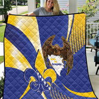Bosnia and Herzegovina Independence Day Quilt Zlatni Ljiljan Map With Eagle Proud