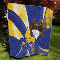 Bosnia and Herzegovina Independence Day Quilt Zlatni Ljiljan Map With Eagle Proud