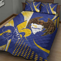 Bosnia and Herzegovina Independence Day Quilt Bed Set Zlatni Ljiljan Map With Eagle Proud