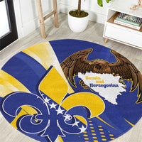 Bosnia and Herzegovina Independence Day Round Carpet Zlatni Ljiljan Map With Eagle Proud