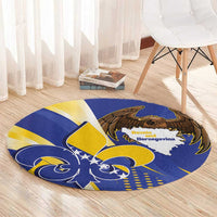 Bosnia and Herzegovina Independence Day Round Carpet Zlatni Ljiljan Map With Eagle Proud