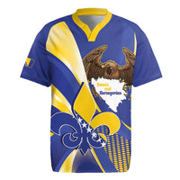Bosnia and Herzegovina Independence Day Rugby Jersey Zlatni Ljiljan Map With Eagle Proud