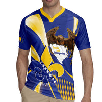 Bosnia and Herzegovina Independence Day Rugby Jersey Zlatni Ljiljan Map With Eagle Proud