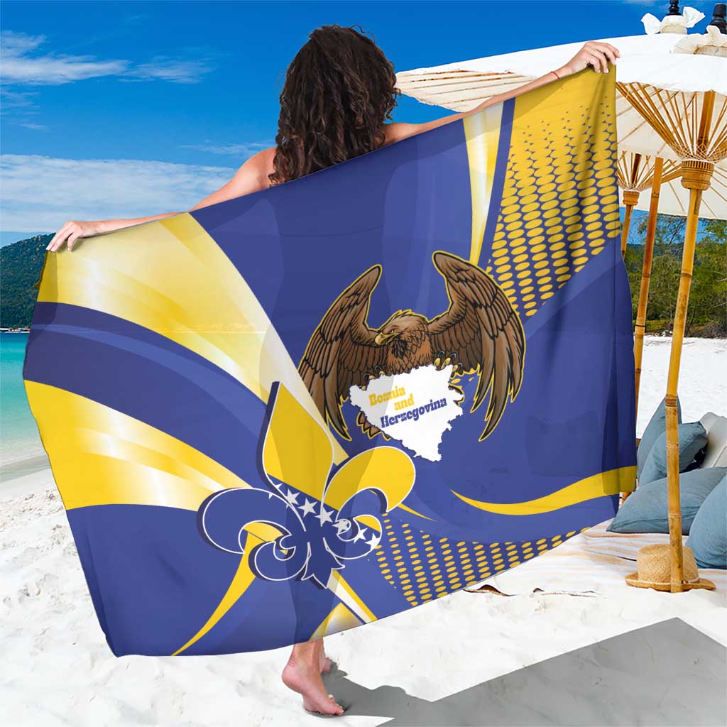 Bosnia and Herzegovina Independence Day Sarong Zlatni Ljiljan Map With Eagle Proud