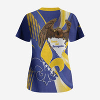 Bosnia and Herzegovina Independence Day Scrub Top Zlatni Ljiljan Map With Eagle Proud