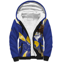 Bosnia and Herzegovina Independence Day Sherpa Hoodie Zlatni Ljiljan Map With Eagle Proud