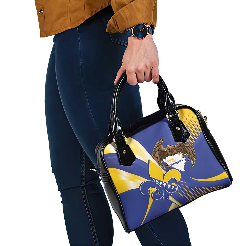 Bosnia and Herzegovina Independence Day Shoulder Handbag Zlatni Ljiljan Map With Eagle Proud