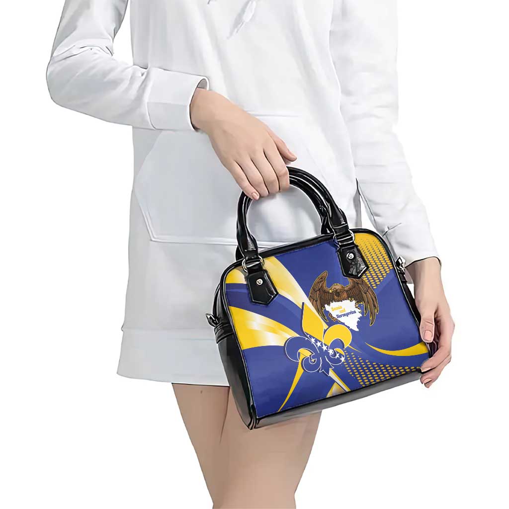 Bosnia and Herzegovina Independence Day Shoulder Handbag Zlatni Ljiljan Map With Eagle Proud