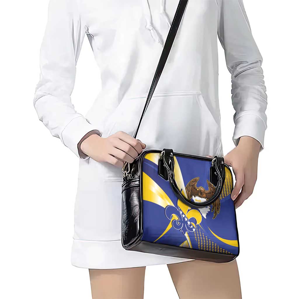 Bosnia and Herzegovina Independence Day Shoulder Handbag Zlatni Ljiljan Map With Eagle Proud