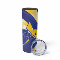 Bosnia and Herzegovina Independence Day Skinny Tumbler Zlatni Ljiljan Map With Eagle Proud