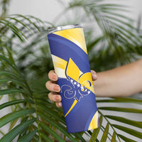 Bosnia and Herzegovina Independence Day Skinny Tumbler Zlatni Ljiljan Map With Eagle Proud