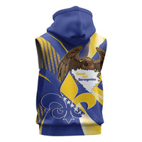 Bosnia and Herzegovina Independence Day Sleeveless Hoodie Zlatni Ljiljan Map With Eagle Proud